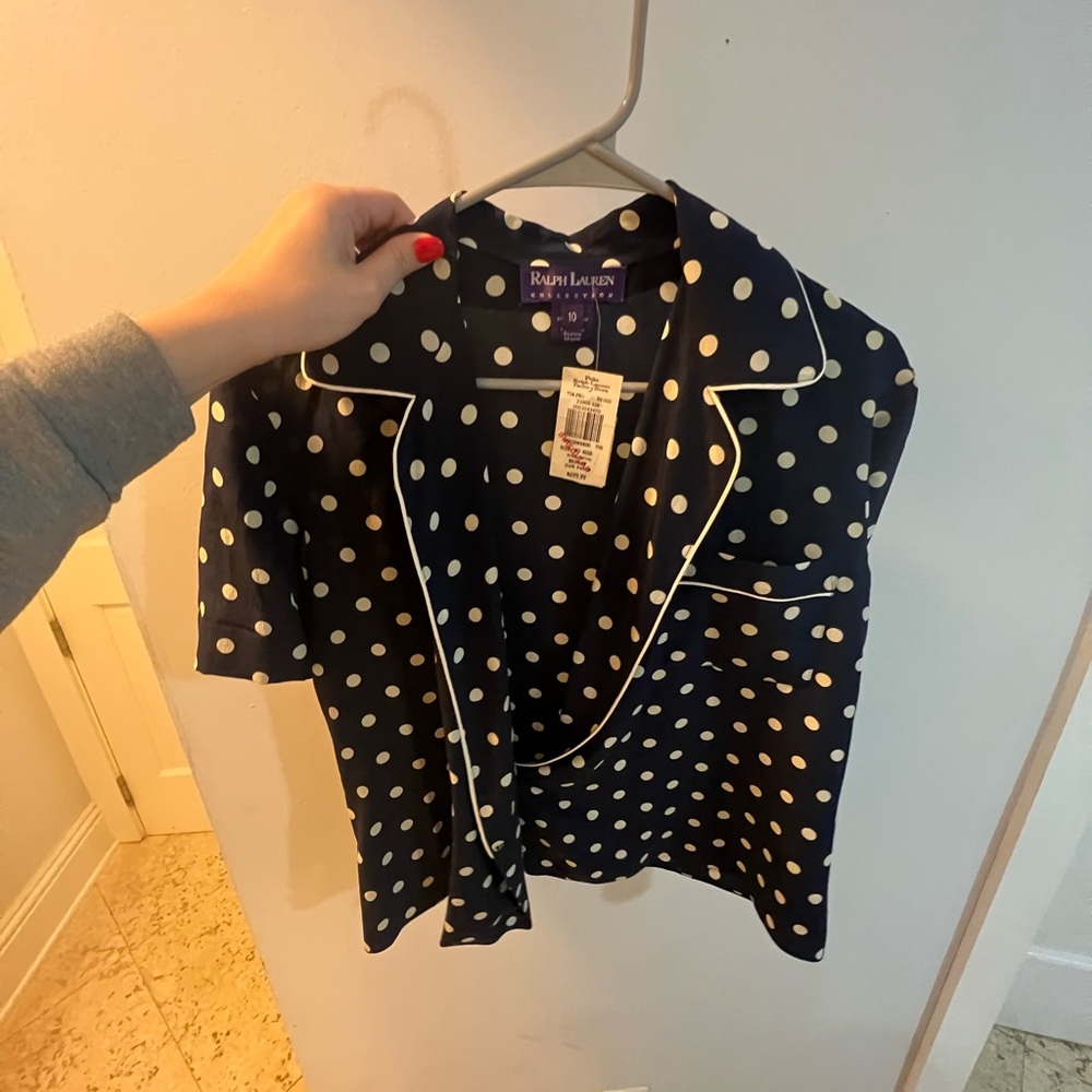 Ralph Lauren vintage college polka dot shirt